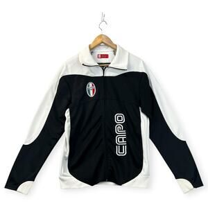 GS Capo Leggero Mens Track Jacket Long Sleeve Classic Black White Sz Large